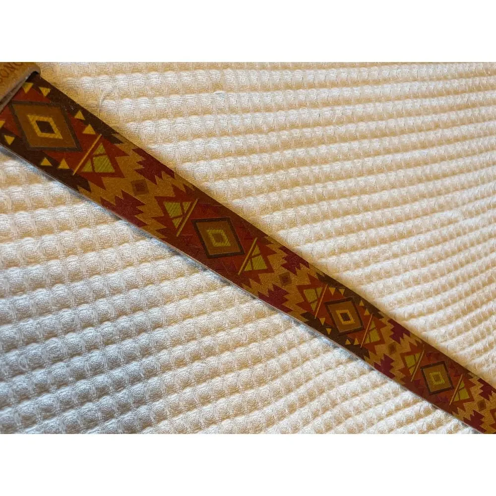 Billabong Leather Multicolor Tribal Print Classic Boho Y2K Belt Medium